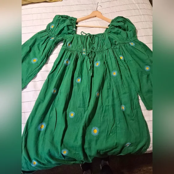 Free People Emory Embroidered Midi Dress Size XS - Picture 11 of 15